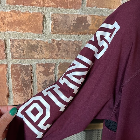 Victoria's Secret Maroon Long Sleeve Mesh Back Shirt - Picture 2 of 5